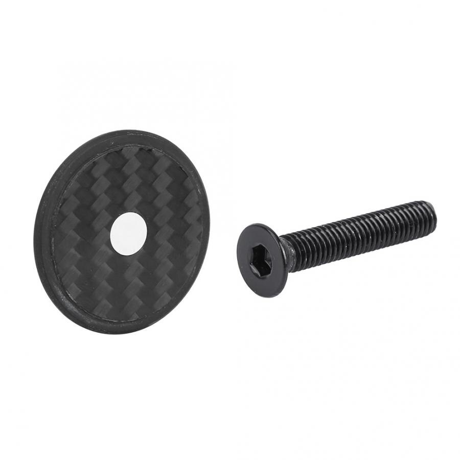 Carbon Fiber waterproof Bicycle Stem Headset Top Cap with Screw for Mountain Bicycles Stems