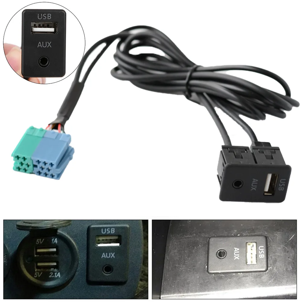 Forlængerkabel aux usb forlængerkabel 3.5mm +  usb port aux usb kabel aux usb port adapter kabel bil tilbehør 1.5m