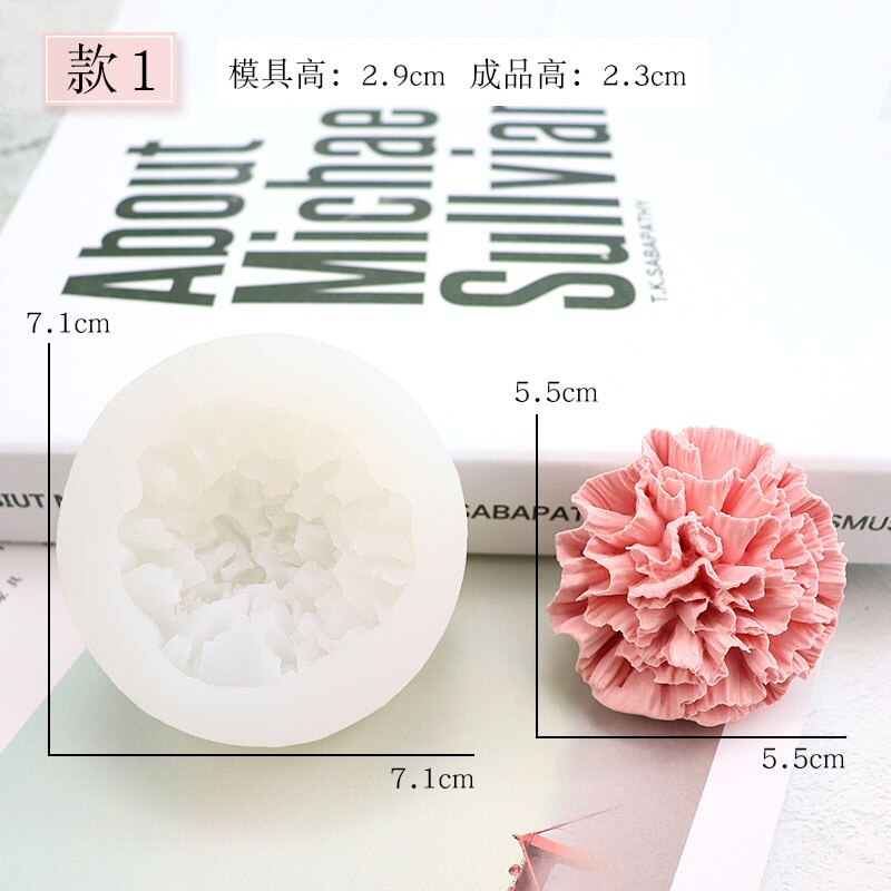 Molde de silicona con forma de flor 3D para jabón casero, moldes decorativos para tartas y Chocolate: style 1