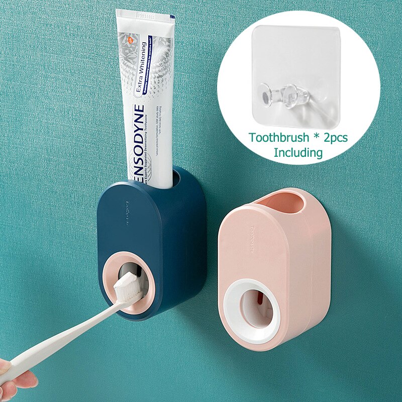 Tandpasta Squeezer Set Met Tandenborstelhouder Lijm Automatische Tandpasta Dispenser Voor Kid Adult Badkamer Badkamer Accessoire