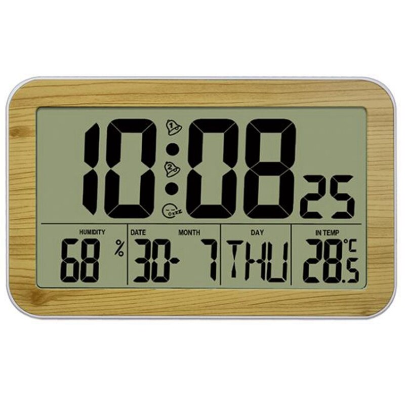 Large Screen Digital Wall Clock Home Electronic Wall Clock Student Electronic Alarm Clock Digital Display Desk Clock: Chocolate