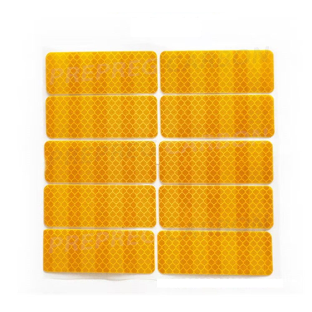10 Stuks Auto Bumper Reflecterende Stickers Reflecterende Waarschuwing Strip Tape Veilige Reflector Stickers Decals Veiligheidswaarschuwing 30*80mm: Oranje
