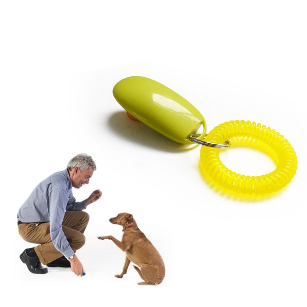 Portable Dog Button Clicker Sound Trainer Pet Training Tool Wrist Band Accessory
