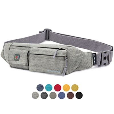 Zomake Waterfly Fanny Pack Slim Soft Polyester Waterbestendig Heuptas Pack Voor Man Vrouwen Carrying Iphone 8 Samsung S6: light grey