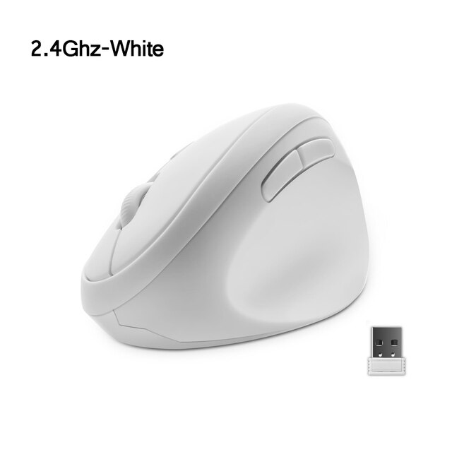 6D Ergonomical Mouse 1600 DPI Adjustable Matte Vertical Mause 2.4Ghz USB Wireless Pink Mice for PC Laptop Office Use