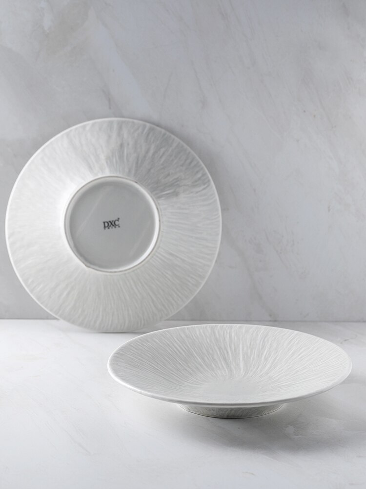 White Plates Porcelain Round Dishes Plates Serving Platter Dinner Tableware Dessert Assiette Kitchen Tools EK50CP