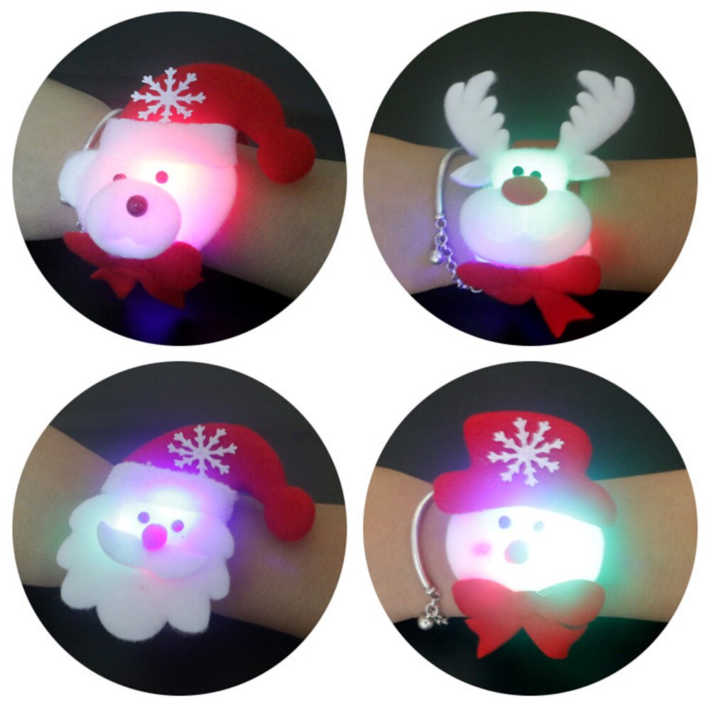 Cirkel lysende led lys glød jul blændende legetøj xmas slap cirkel armbånd børnefest armbånd
