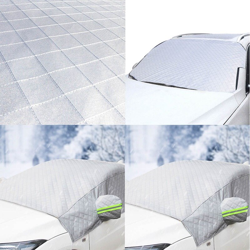 1 pc bil snedæksel frontrude dækning frost frostvæske solskærm -3 lag fortykket med ørehalvtæksel