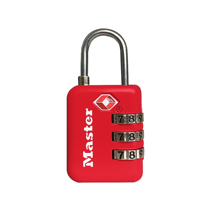 Master Lock TSA Lock 3 Digit Password Customs Luggage Padlocks Anti-theft Mini Code Lock for Suitcase Luggage Bag Travel: Red
