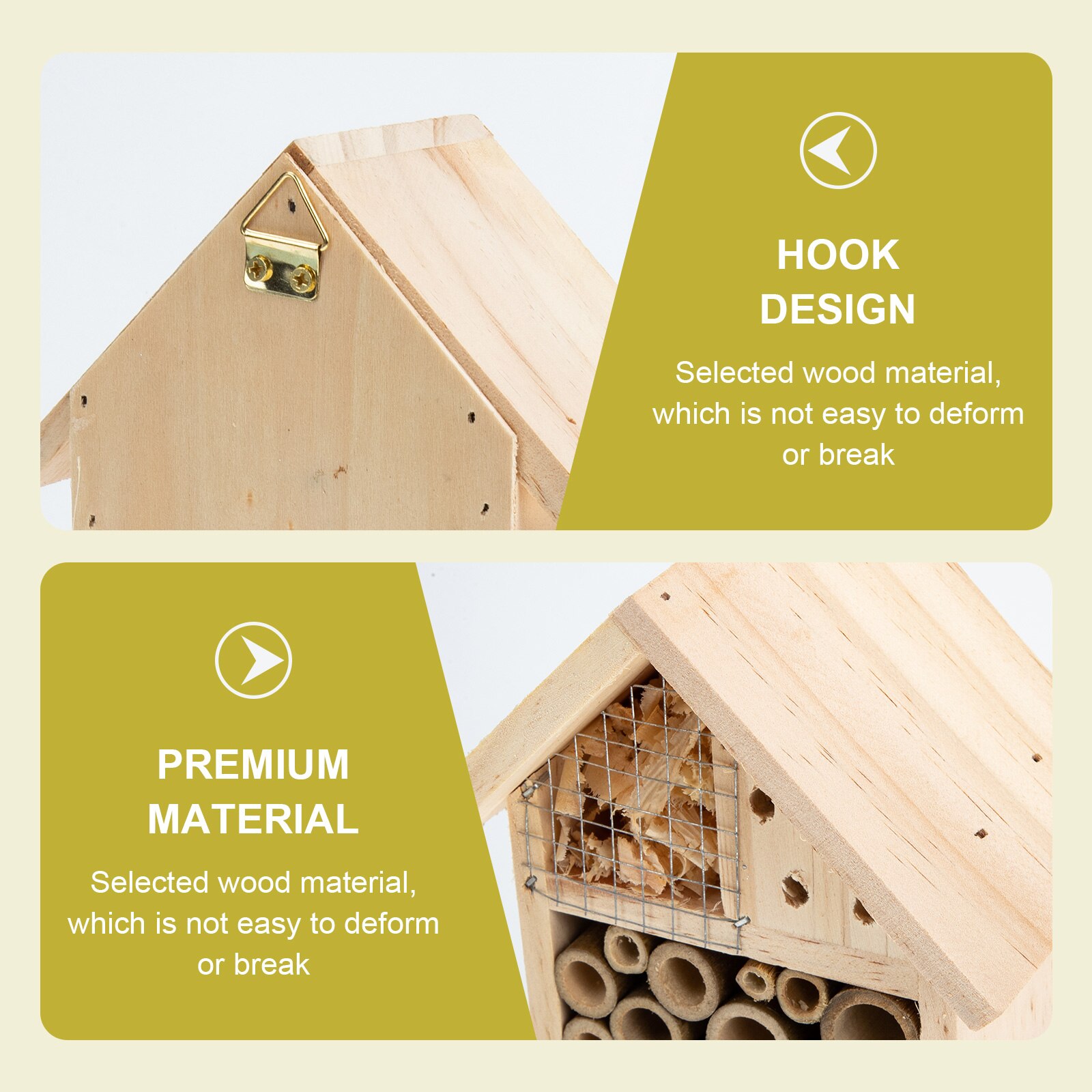 Wooden Insect House Ladybug Habitat Bee Breeding Shelter Bee House Garden Decor