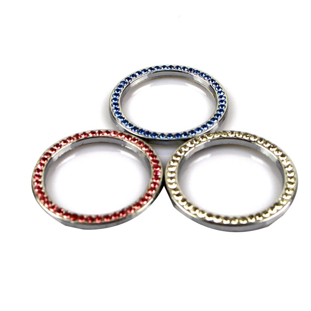 Luxury Bling Rhinestone Start Engine Decorative Decal Universal Car Styling Start Stop Button Ignition Key Ring