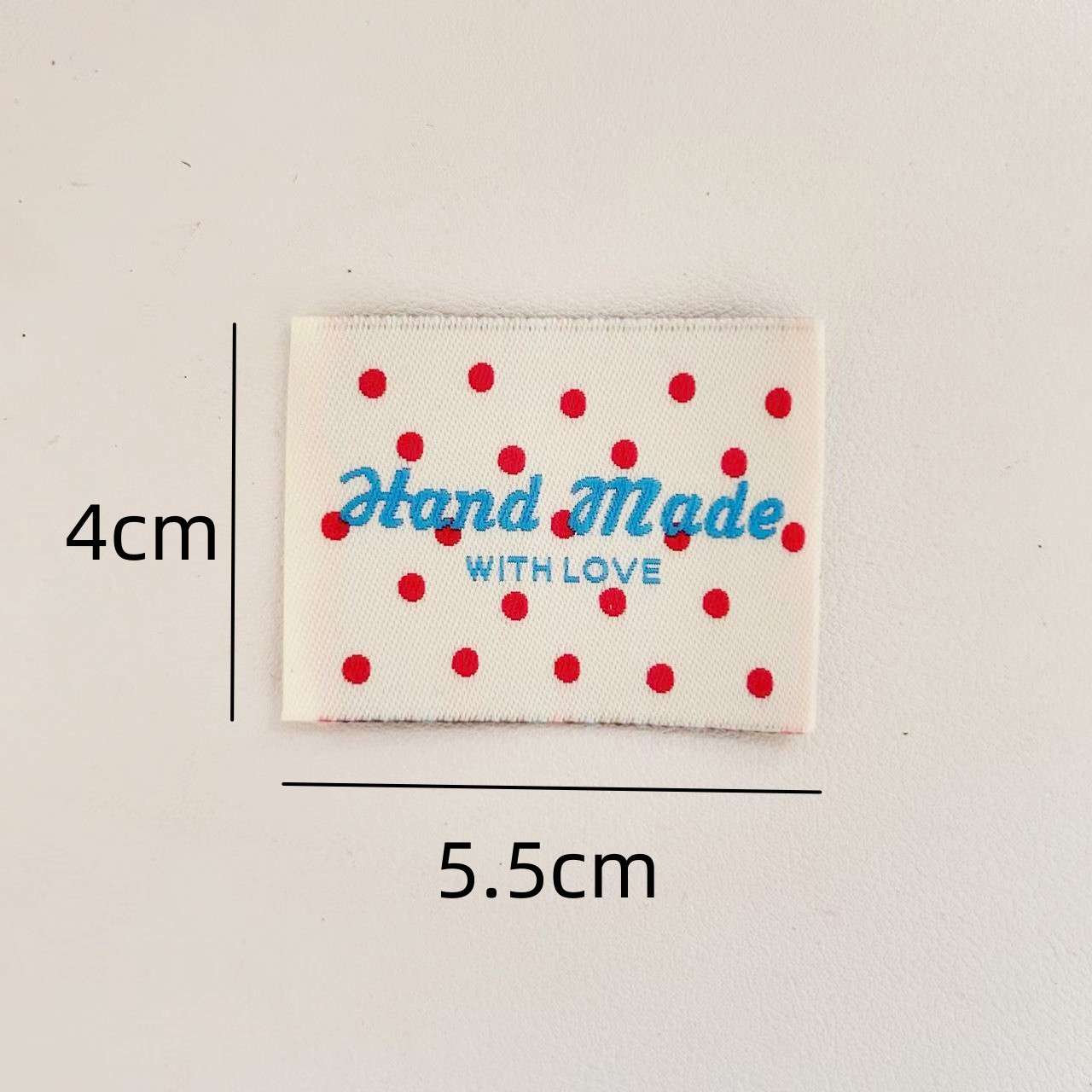 Handgemaakte stoffen labels – geruite en stippen geborduurde patches voor kleding, tassen, sokken, doe-het-zelf naailabels, klaar voor: Black Nickel