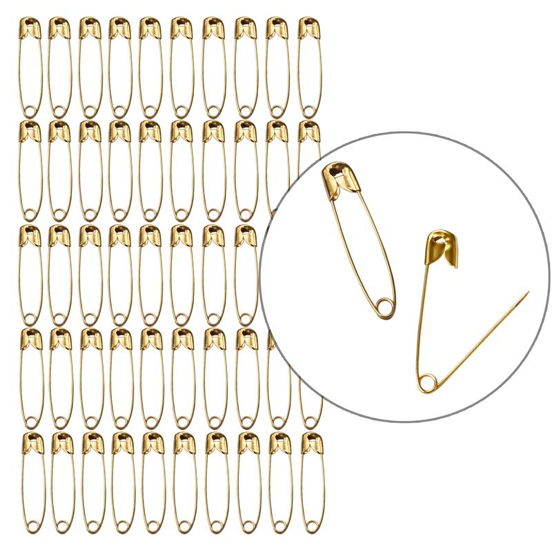 Alfileres de seguridad de , Clip de papel, herramientas de costura DIY, agujas de Metal dorado y plateado, broche de seguridad grande, accesorios, 50 Uds.: 50pcs-9.5x45mm-gold