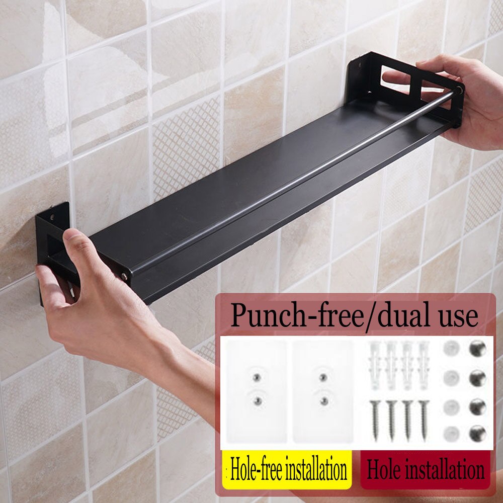 Kitchen Organizer Wall Mount Bracket Wall Storage Rack Spice Jar Rack Cabinet Shelf Kitchen Gadget Supplies Bathroom Rack