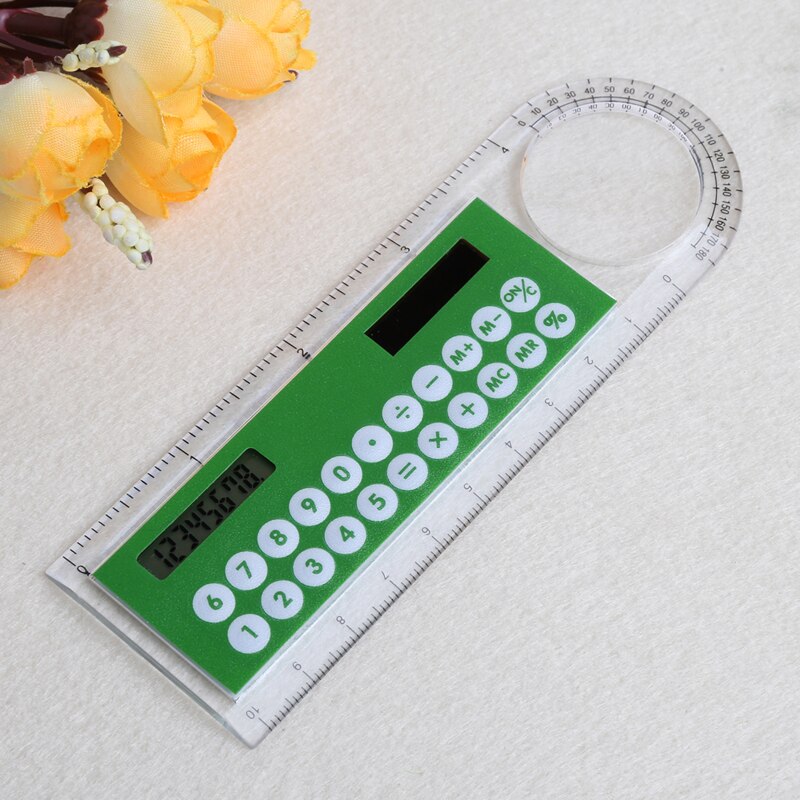 10cm linjal mini digital kalkulator 2 i 1 låve skrivesaker skolekontor