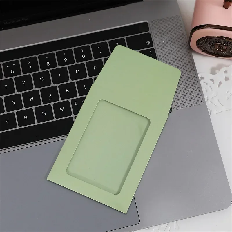 5/10pcs Paper Window Envelopes Transparent Card Holder DIY Photocards Frame Storage Packaging Bag Kawaii Pocket Envelope: PURPLE