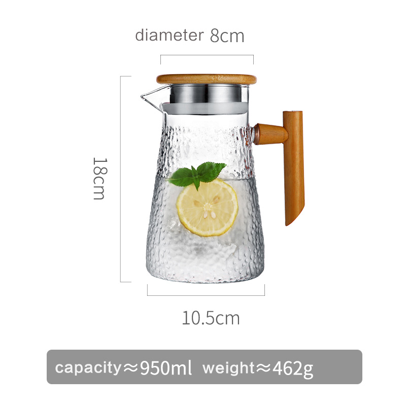 Oneisall waterkoker glazen waterkoker 950ml- delige transparante theepot koffie sapkan met roestvrijstalen zeef functioneel: 950ml textuur