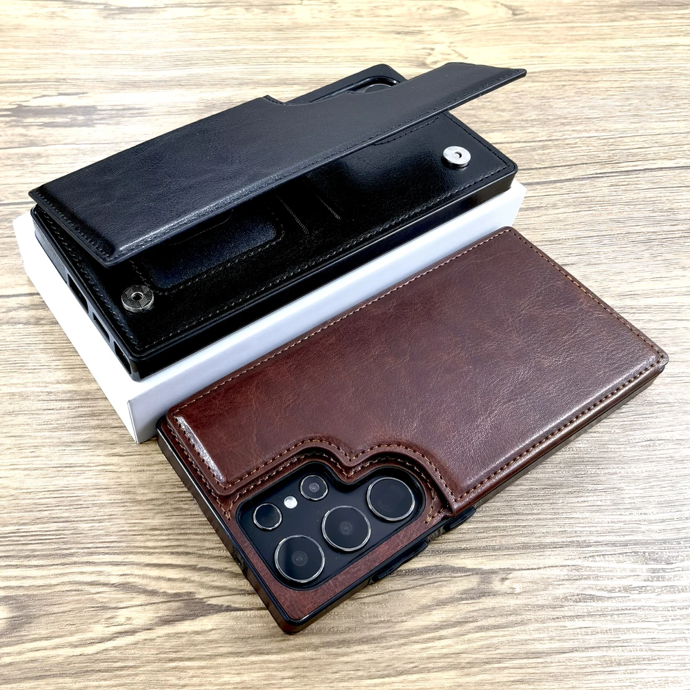 Capa carteira de couro luxuosa para samsung galaxy s25 s24 s23 s21 ultra plus a53 a54 a52 5g s 24 a 54 53 52 capa com slot para cartão de crédito