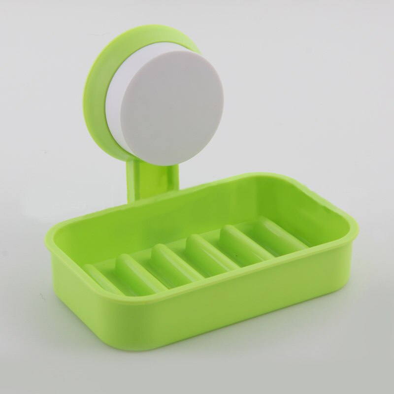Taza de succión para jabón, caja de jabón ventosa para baño, jabonera de doble capa, jabonera fuerte, soporte para desagüe para jabón: Verde claro