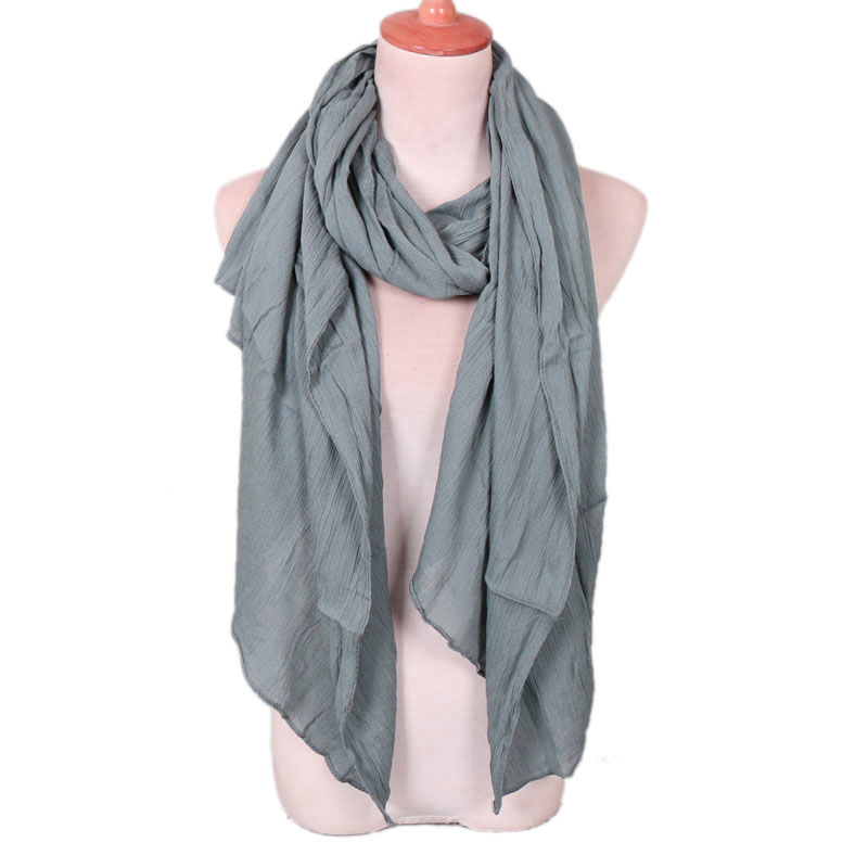 Llaven – foulard froissé pour femmes, hijab de luxe, 100% rayonne, châle froissé, couleur unie, écharpe musulmane, grande taille 180x95cm: 2