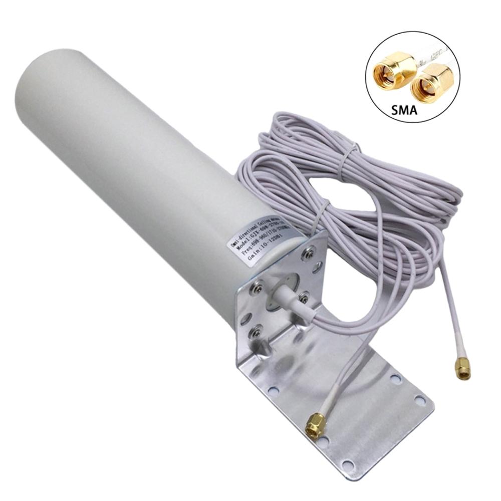 Antena amplificadora de señal de montaje en pared de soporte fijo al aire libre 4G LTE macho Dual