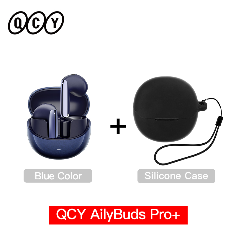 QCY HT10 AilyBuds Pro+ ANC Bezprzewodowe słuchawki douszne Hi-Res Audio z mikrofonem LDAC 6 AI HD Call Headset Bluetooth 5.3 Dual Connect Earbuds: Srebrny