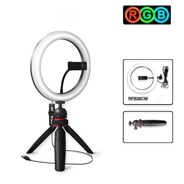 Led Ring Light With Tripod Colorful Phone Tripod Fill Light For Cellphone Video Photo Selfie Stick Ringlight With Stand