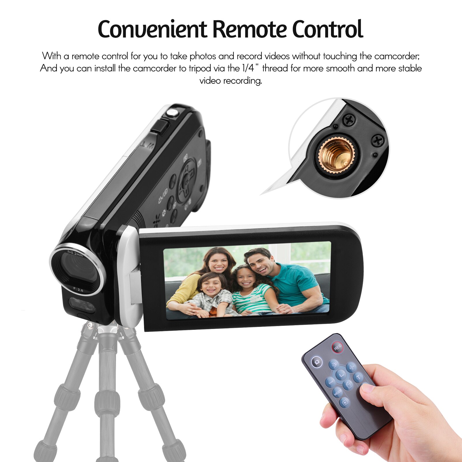 1080P Full HD Mini Digital Video Camera DV Camcorder 24MP 3 Inch LCD Touchscreen 18X Zoom Remote Control Mini Video Camera