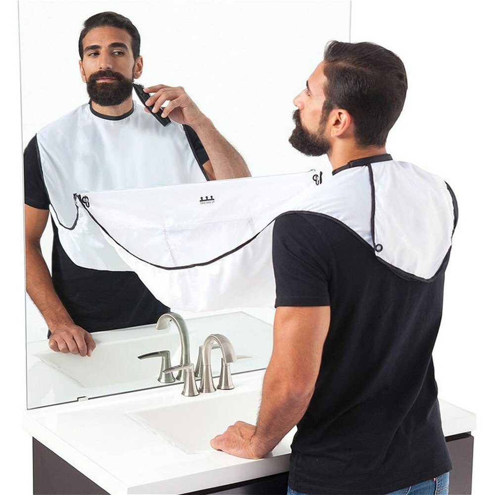 1pc Men Beards Shaving Aprons Wall Mirror Suction Haircut Wrap Cape Home Salon Moustache Beard Shaving Apron
