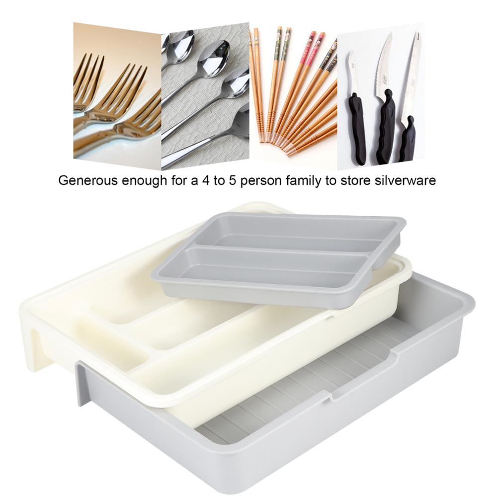 Erweiterbar Einstellbare Besteck Ablage Fach Ordentlich Schublade Utensil Veranstalter für Küche
