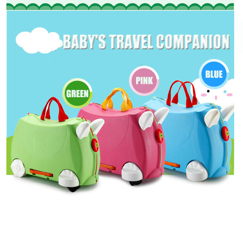 Traveling Luggage Bags with Wheels Children Suitcase Baby Swivel Wheel Portable Boarding Case Cycling Case for Riding Spinner