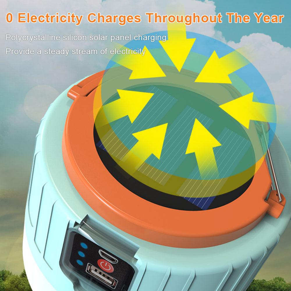 60/90/280W Camping Lantern Solar LED Camping Light Mini Portable Lantern Tent Camping Lamp DC/Solar Rechargeable Emergency Light