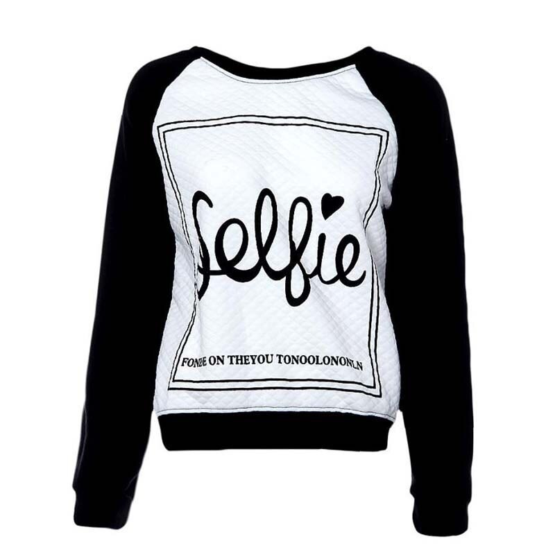 Women's Sport Pullover - Loose Fit Alphabet Print Hoodie - Long Sleeve Round Neck Top