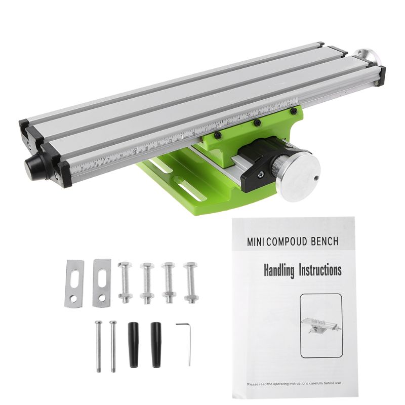 Mini Milling Machine Work Table Vise Portable Compound Bench X-Y 2 Axis Adjustive Cross Slide Table for Bench Drill Press