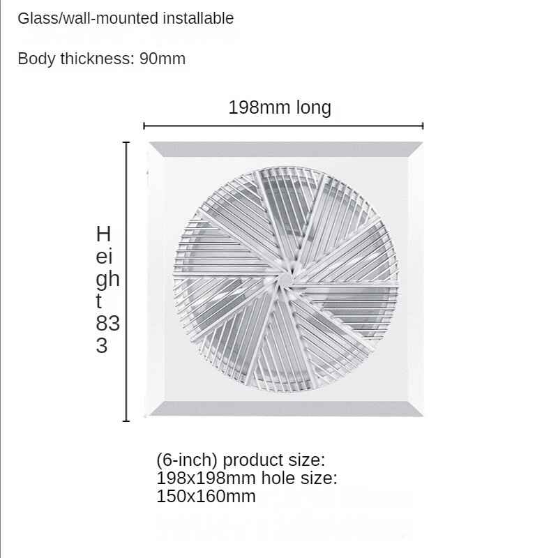 4/6/8Inch Extractor Ventilation Fan Exhaust Air Blower High Speed Bathroom Kitchen Toilet Air Vent Window Wall Fan Exhaust Fan: 6Inch