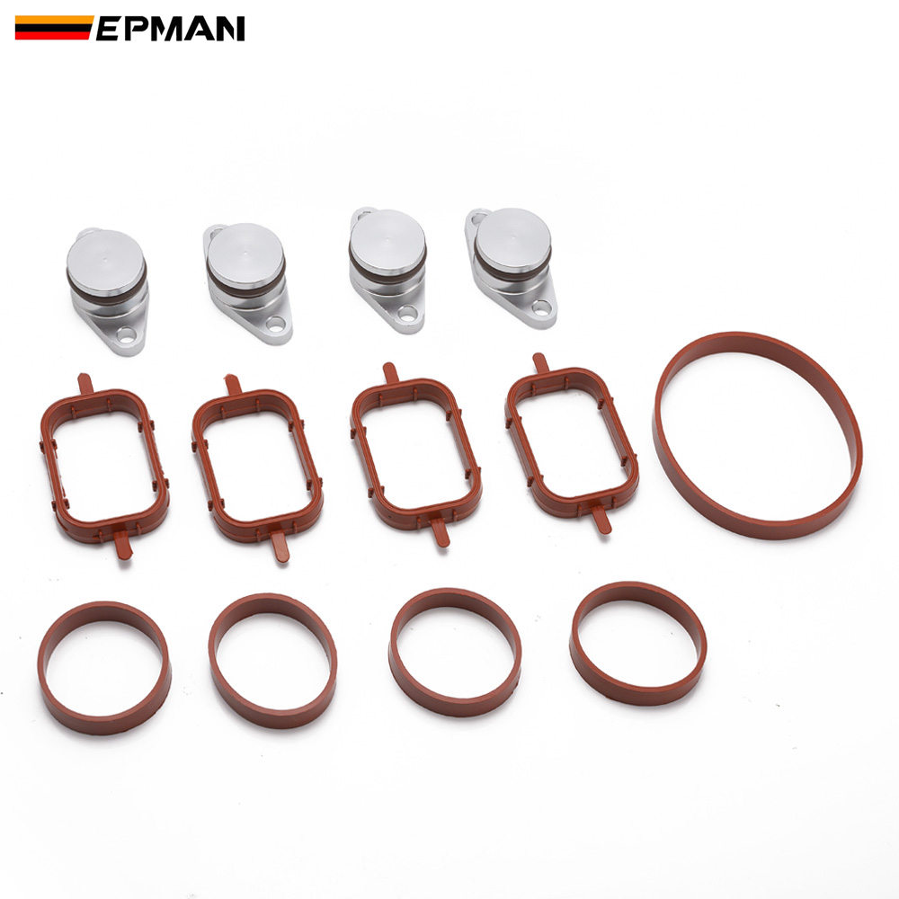 Epman 4x22mm kit de reparo de alumínio da remoção da aleta do redemoinho com junta do coletor da admissão para bmw 320d 330d 520d 525d 530d tkyd82k