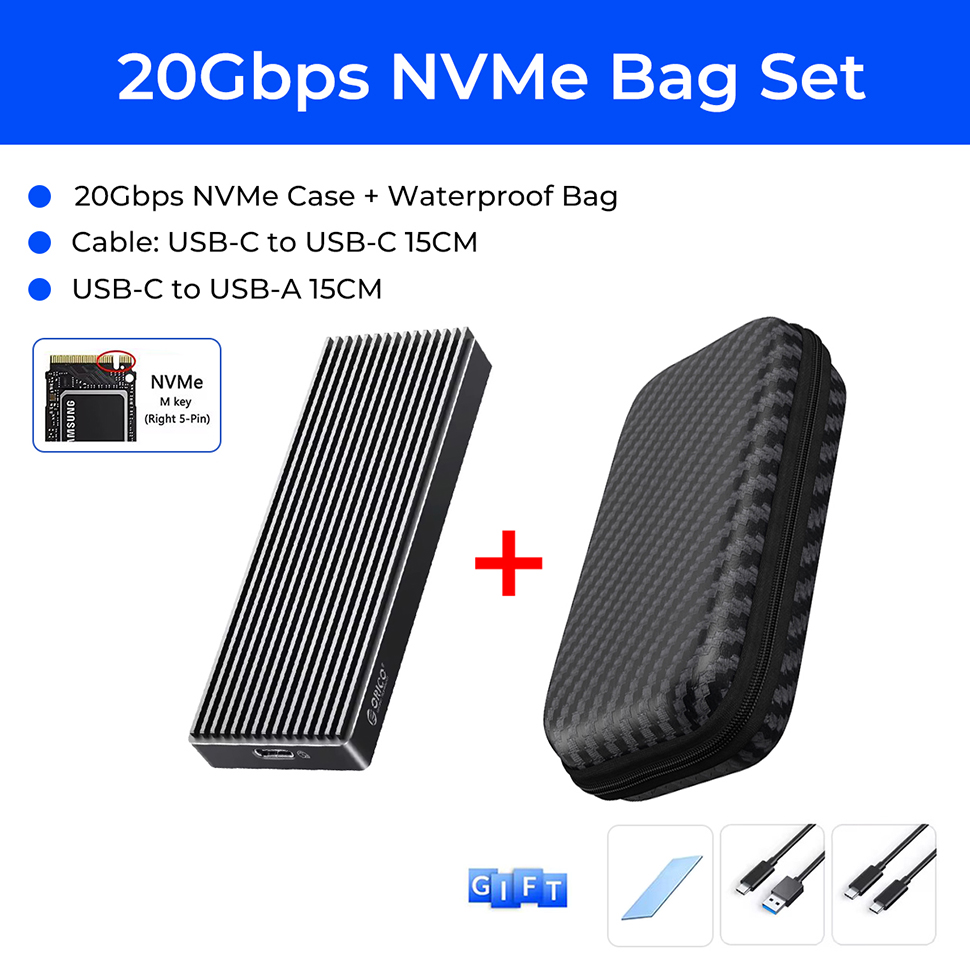 ORICO M.2 SATA NVMe Enclosure 10Gbps Zewnętrzna obudowa SSD typu C USB A 3.2 Gen 2 Pokrywa dysku twardego M2 2230 Storage Box House: armijna zieleń