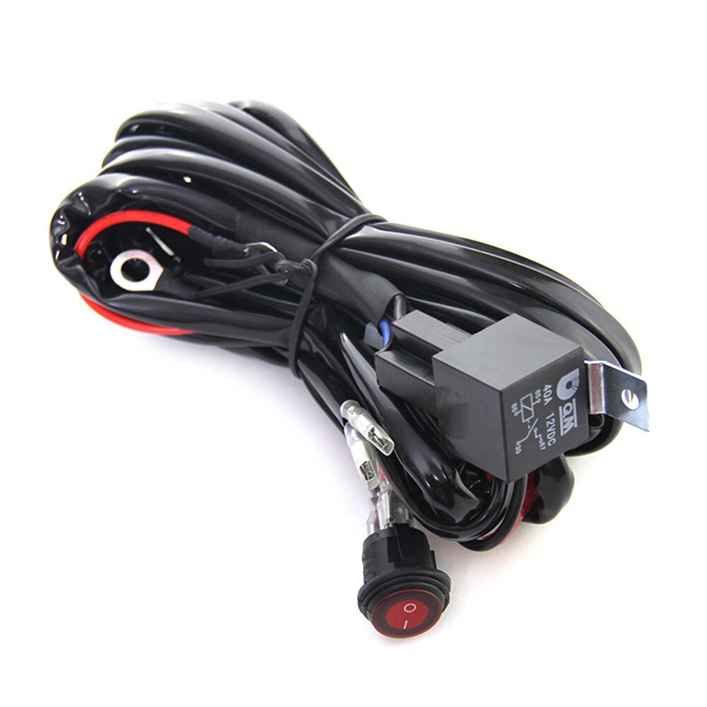 12V 40A Relay Wiring Harness Work Fog Light Bar Kit ON/OFF Switch Led Spotlight