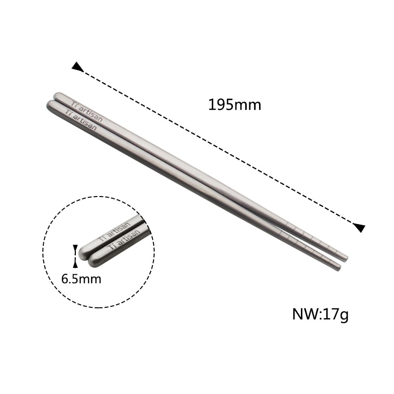 Palillos japoneses de titanio antideslizantes para Sushi, palillos para picar, palillos de chino, palillos japoneses reutilizables, 1 par