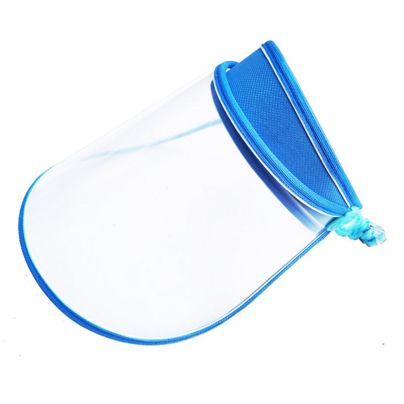 Women Summer Sun Protection Ultraviolet Sun Visor Hats Transparent Plastic Sunshade Hat Face Shield Outdoor Travel Beach Caps: sky blue