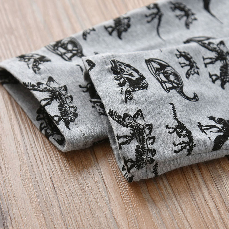 3 pezzi neonato neonato vestiti Set manica lunga lettera piccolo pagliaccetto + stampa dinosauro pantaloni cappelli autunno abbigliamento bambino