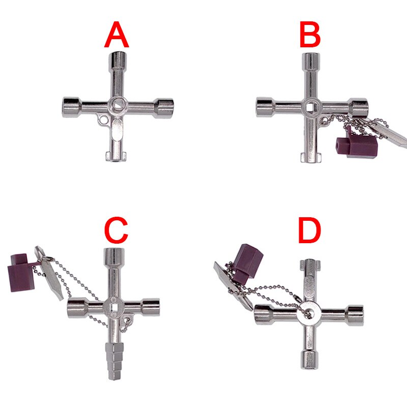 Universal Cross KEY electrical cabinet key Triangle 5 in 1 Train Electrical Elevator Cabinet Valve Alloy Triangle Square