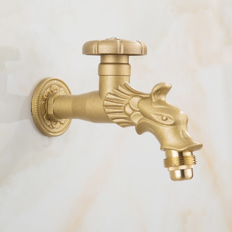 Bidcock Wasserhahn Antike Bronze- Schlecht Mopp Wasserhahn Drache Geschnitzt klopfen Waschmaschine Wasserhahn Außen Wasserhahn Für Garten 1703