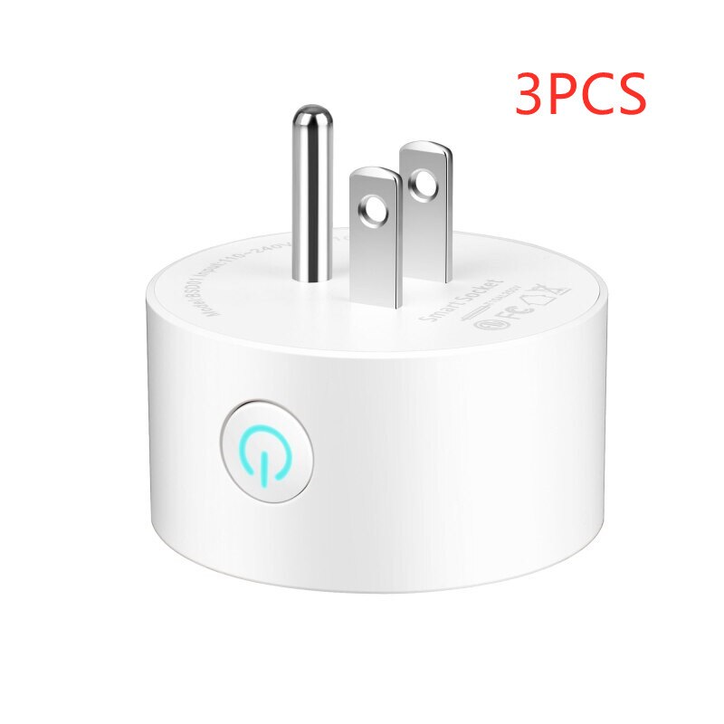 Tuya Smart US Plug WiFi Socket Outlet Switch Remote Control Socket WiFi Smart Timer Plug 16A Mini Smart Socket: 3pcs