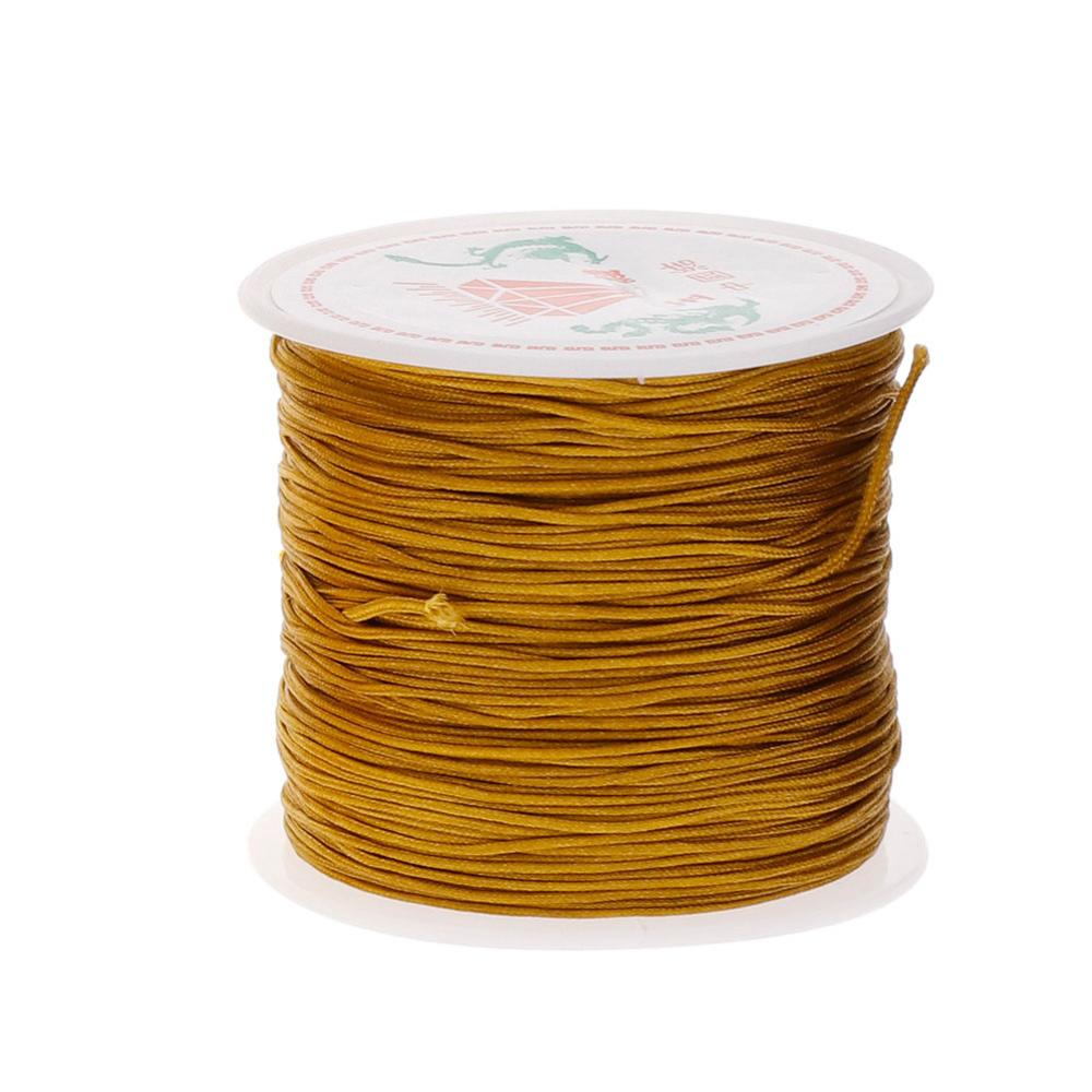 45m/ rollen kleurrijke beginners nylon chinese knoop armband handwerk koord draad macramé diy kralen koord koord gevlochten koord: Bruin geel
