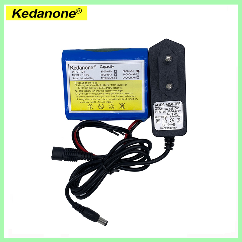 12V 6800mAh 18650 Li-Ion Akkus mit BMS Lithium-Batterie packs Schutz Bord + 12,6 V Ladegerät für überwachung: YELLOW