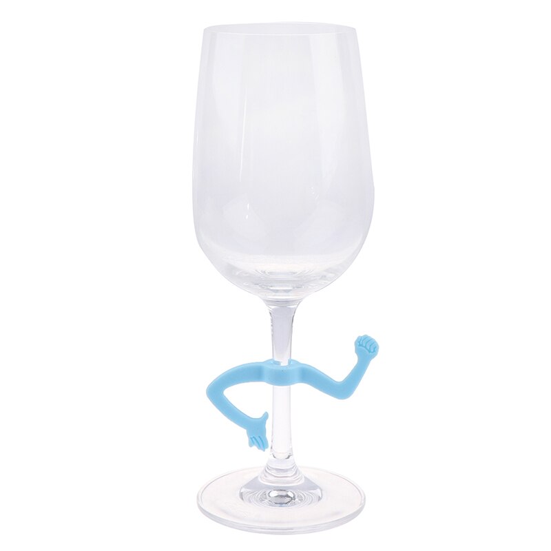 6 pièces Silicone Charade mains forme vin verre marqueur boire tasse Identifier signe de tasse pour Cocktails Champagne (couleur aléatoire)