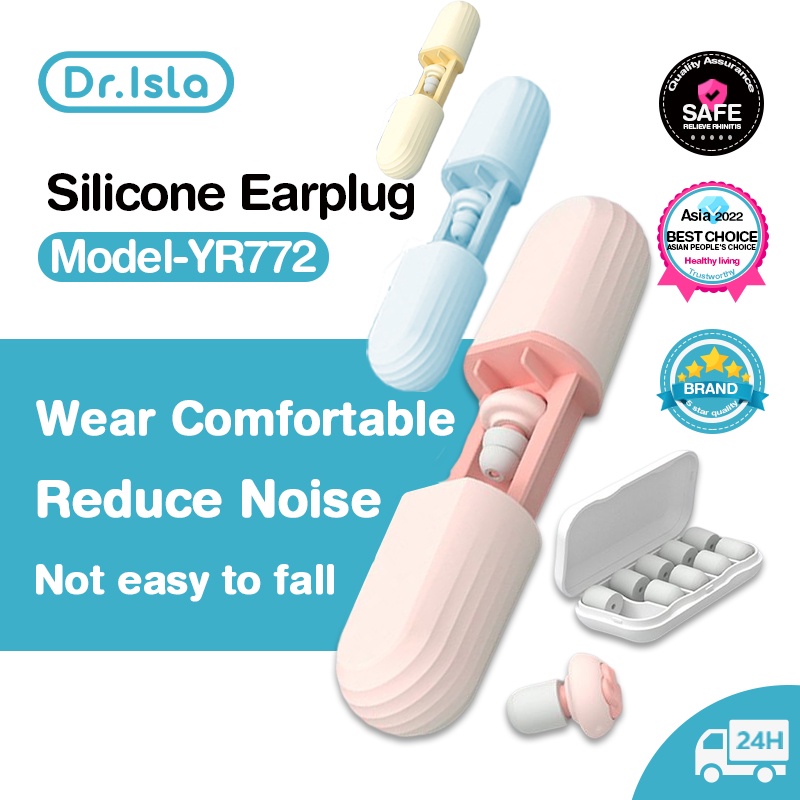 Dr.isla YR772 6Pair 2/3 Layer Soft Silicone Ear Plugs Tapered Sleep Noise Reduction Earplugs Sound Insulation Ear Protector