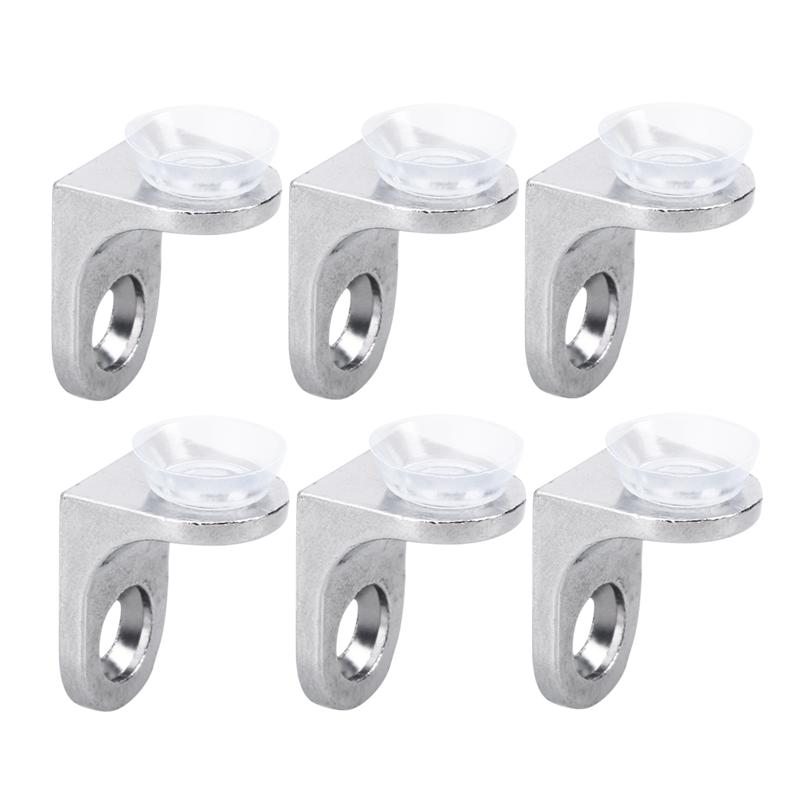 10/20 Pcs Glas Hout Plank Ondersteunt Met Zuignappen Ronde Plank Pinnen Met 10/20 Stuks Schroeven (Zilver): 10pcs