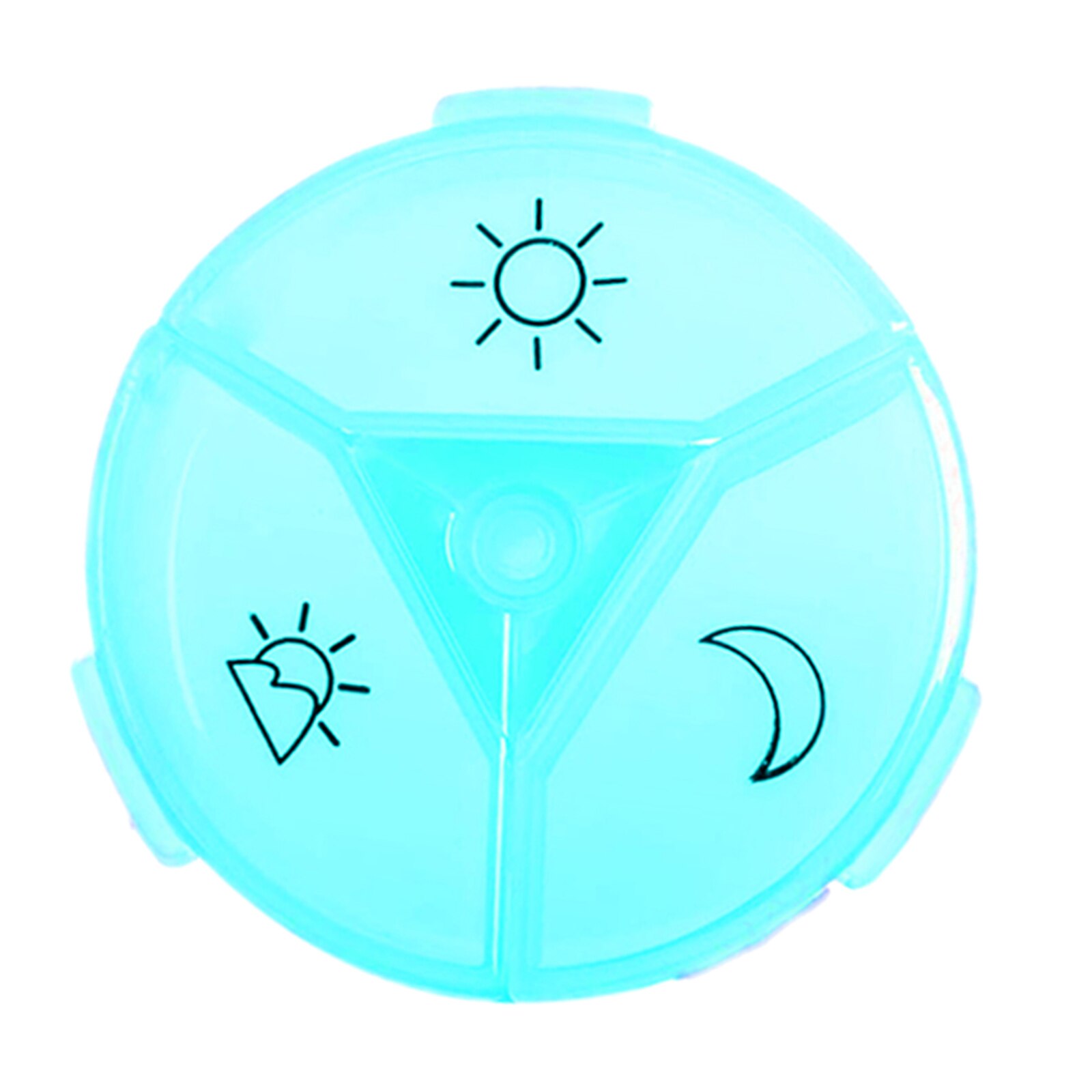 Pill Box Tablet Organizer Dispenser Vitamin Medication Container Empty Weekly Pill Box Holder Storage: Cyan